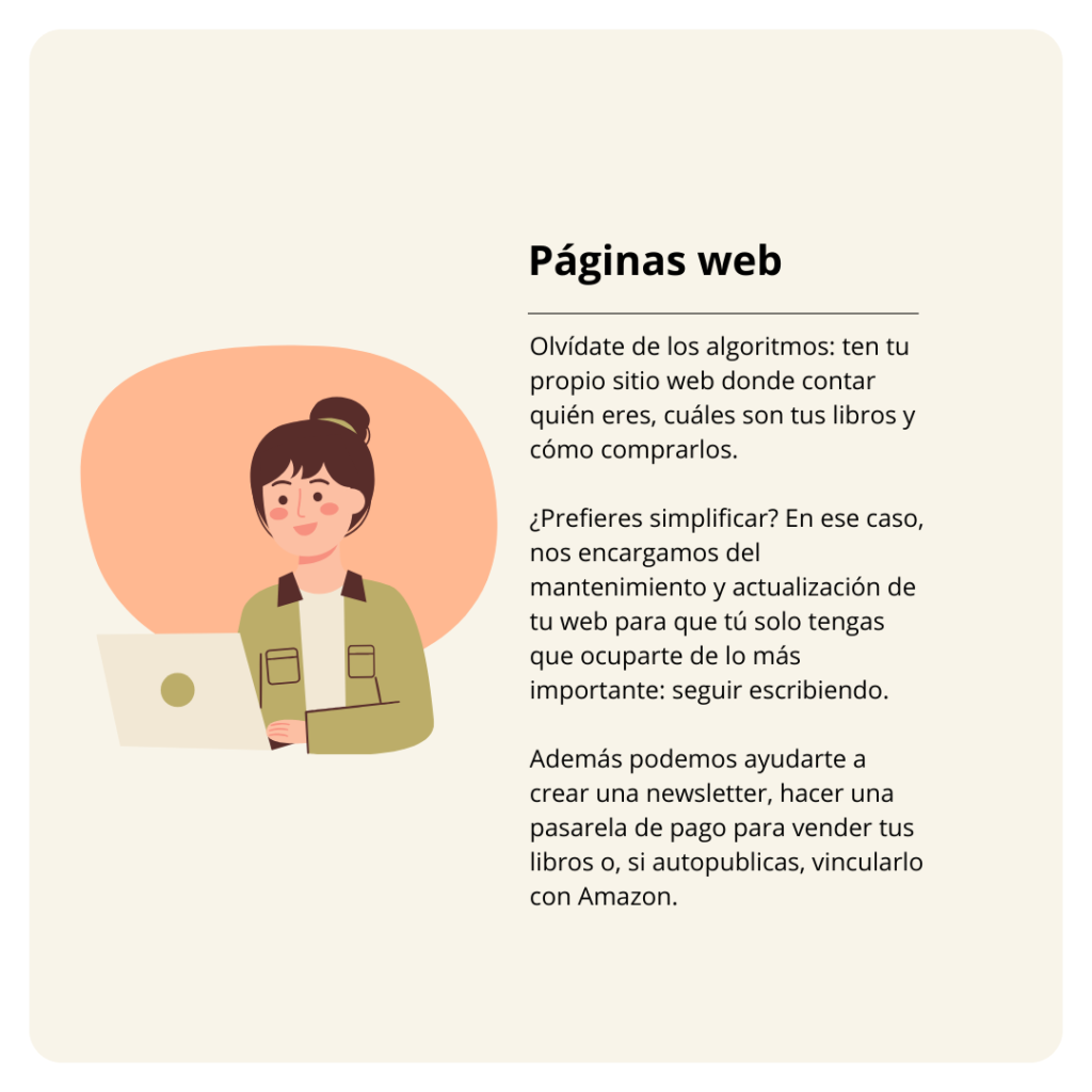 Creación y mantenimiento de páginas web para escritores